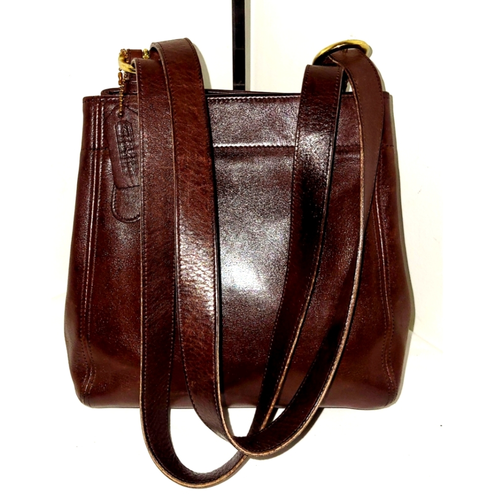 Coach 4157 Vintage Waverly Brown Leather Buckle Shoulder Bag